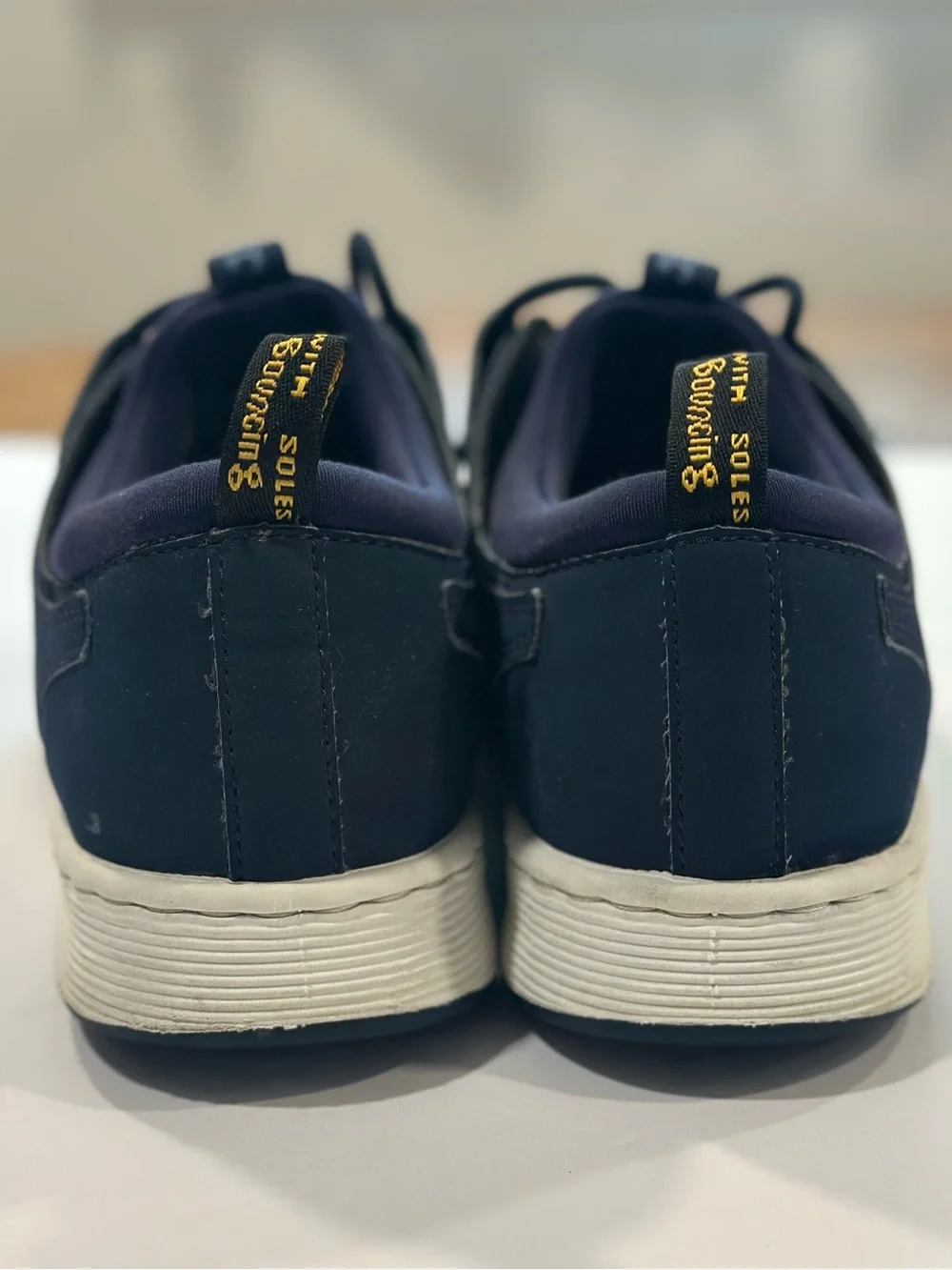 Dr. Martens Navy Mesh Lace-Up Sneakers
